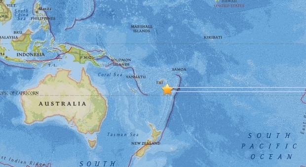 Terremoto di magnitudo 6.4 tra Fiji e Tonga. Notizie incerte su danni e vittime