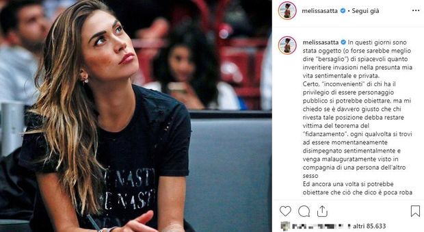 Melissa Satta furiosa smentisce la presunta relazione: «Sono in un momento delicato della mia vita»