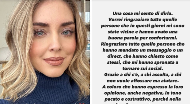 Chiara Ferragni rompe il silenzio e ritorna sui social: «Mi siete mancati. Grazie a chi c'è, a chi ascolta, a chi non vuole affossare ma aiutare»