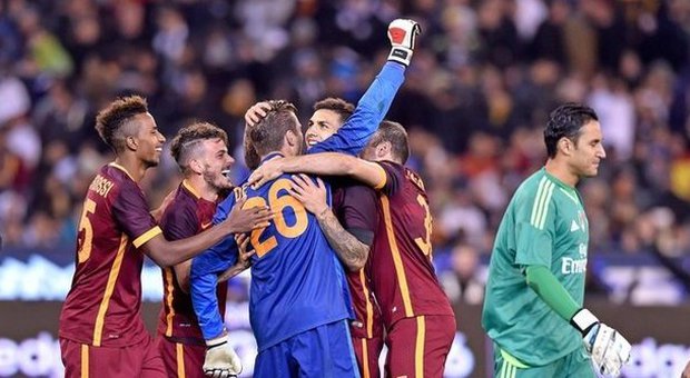 Real Madrid-Roma 6-7, De Sanctis ipnotizza Vazquez, Keita spiazza Navas: i giallorossi vincono ai rigori
