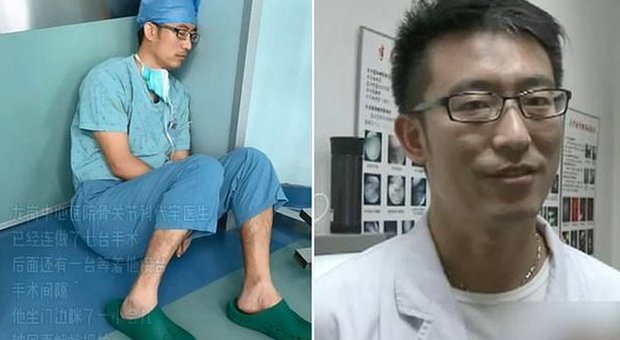 Chirurgo si addormenta sul pavimento dopo aver eseguito 7 operazioni senza alcuna pausa