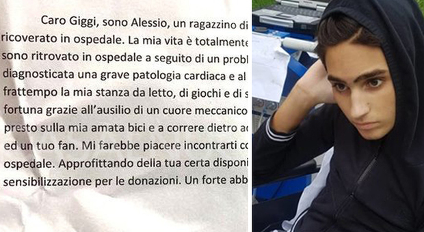 La lettera di Alessio all'idolo Buffon: «Gigi, vieni a trovarmi in ospedale»