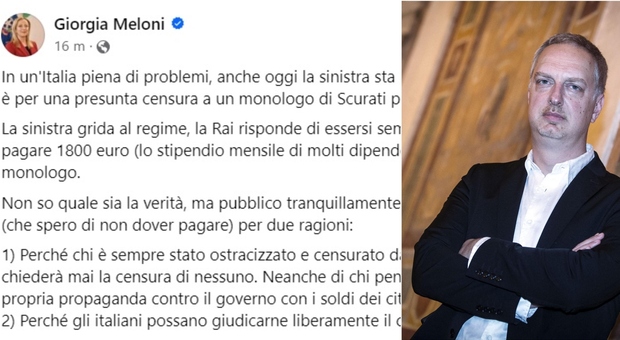 Antonio Scurati, Meloni: «Pubblico io il testo». La Rai: «Non è censura». Serena Bortone legge il monologo a "Chesarà"