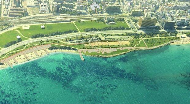Bari, tra un mese il cantiere del parco di Costa Sud: passerelle e aree gioco in riva al mare