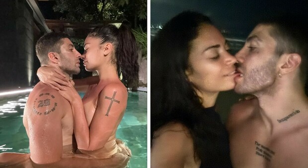 Elodie e Andrea Iannone nudi, il bacio in piscina e in mare a mezzanotte. E i fan si preoccupano: «Ti sei scottata»