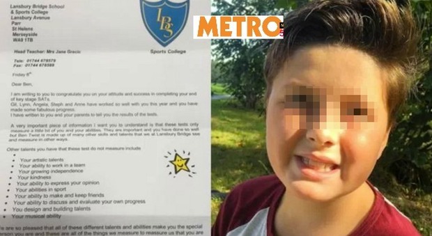 Ben, bimbo autistico di 11 anni, non supera gli esami, la lettera dell'insegnante commuove il web