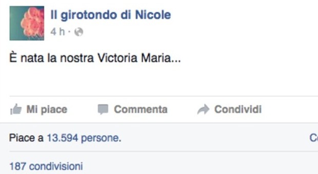 "È nata Victoria Maria", la sorellina di Nicole