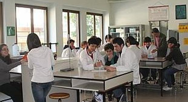 Un'aula didattica del liceo scientifico Medi di Senigallia