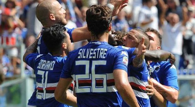Sampdoria-Torino 2-0, gol Gabbiadini e Okaka. E gavettone di Mihajlovic
