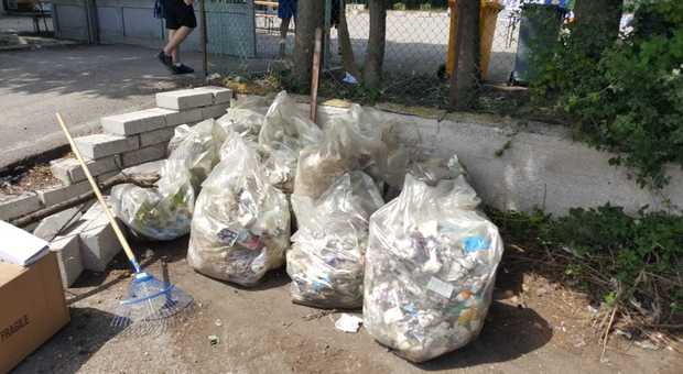Cassino, i volontari di 'Quis Contra Nos' bonificano dai rifiuti la zona dello stadio 'Salveti'