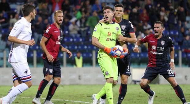 Cragno salva il Cagliari: con la Sampdoria è 0-0
