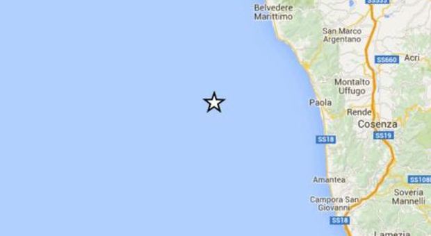 Terremoto di 4.1 nella notte in mare, paura a Cosenza e Paola