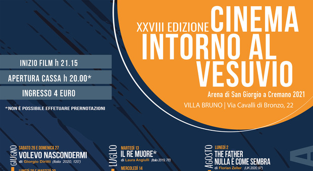 «Cinema intorno al Vesuvio», 44 serate e focus a Villa Bruno