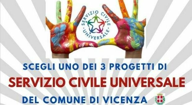 La locandina del Comune di Vicenza che cerca 22 giovani per il servizio civile