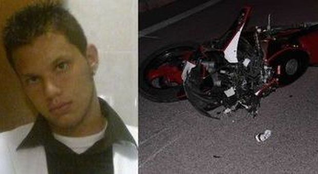 Francesco Pasquariello e il suo scooter dopo l'incidente