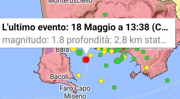 Campi Flegrei, scossa di terremoto con epicentro nel golfo di Pozzuoli