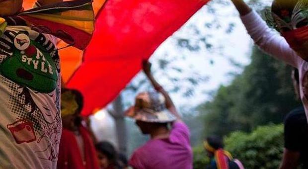 Una foto dalla marcia LGBT in India