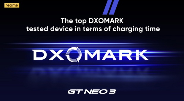 La ricarica di Realme GT Neo 3 è velocissima: lo dichiara DXOMARK
