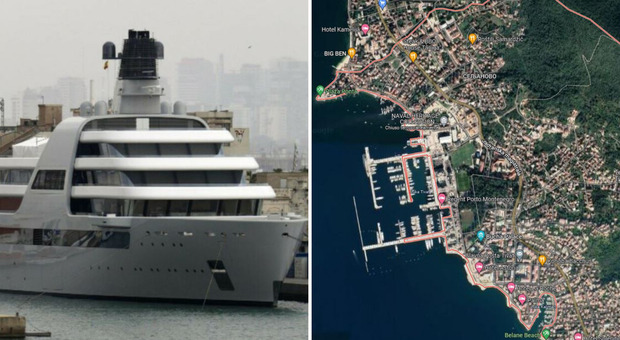 Il superyacht di Abramovich (da 600 milioni) attracca in un "rifugio sicuro" in Montenegro dopo 4 giorni di fuga