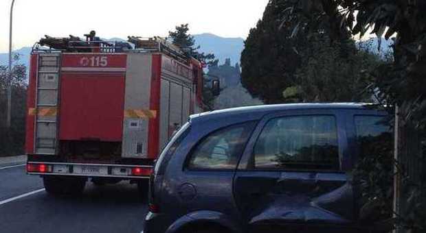 L'auto incidentata sulla Ternana