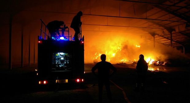 Pauroso incendio devasta una stalla: in fumo mille rotoballe di fieno