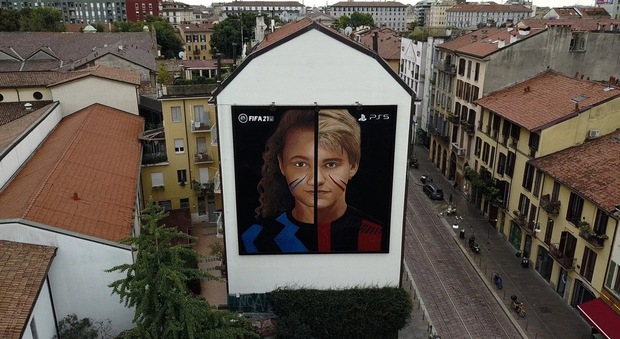 Jorit, murales a Milano: omaggio a Inter e Milan per l'uscita di Fifa 21
