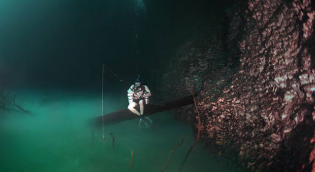 Si immerge a 60 metri per fotografare gli abissi: ciò che scopre nella caverna è incredibile -GUARDA