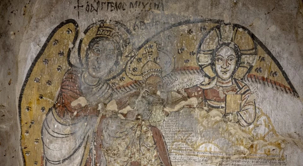 Un dettaglio degli affreschi