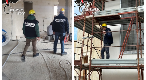 Salento, lavoratori in nero o irregolarità nelle imprese edili di Lecce: sanzioni per 150mila euro