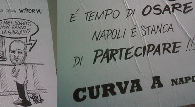 Manifesti dei tifosi della Curva A: «E' tempo di osare, Napoli stanca di partecipare»