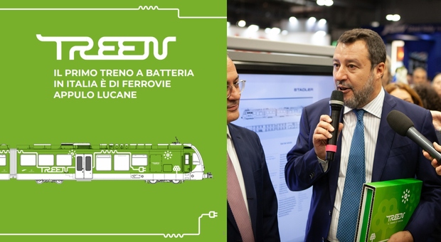 Expoferroviaria 2023, presentato da Matteo Salvini il primo treno italiano a batteria: «ecco come si fa il green con i fatti»