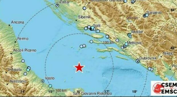 Terremoto in Adriatico, forte scossa di 5.9 sulla costa, paura tra la gente: «Sentito al Centro-Sud, fino a Roma e Napoli»