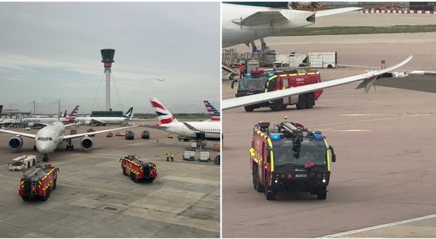Incidente all'aeroporto di Londra, ali danneggiate