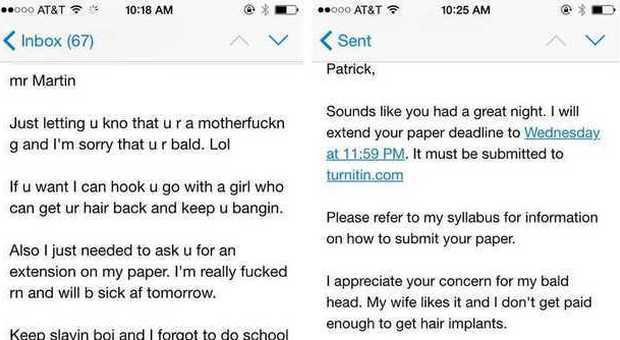 Lo studente ubriaco insulta il prof via e-mail: la risposta dell'insegnante è impagabile