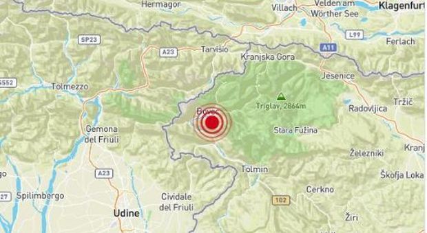 Terremoto al confine italo-sloveno alle 11.22. "Sentito chiaramente a Udine, Gorizia e Trieste"