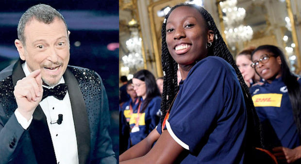 Sanremo 2023, Amadeus annuncia al Tg1: «Chiara Francini e Paola Egonu conduttrici, Black Eyed Peas ospiti»