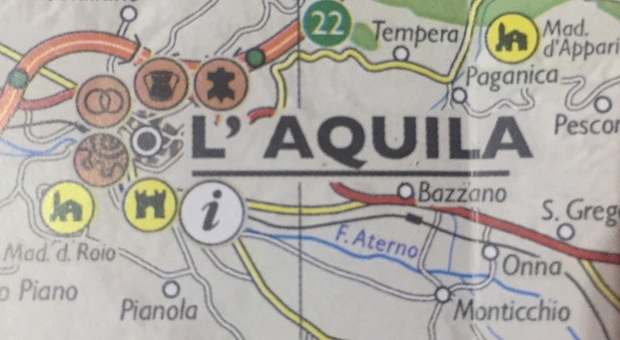 L’Aquila, cartina della Regione: monumenti aquilani dimenticati