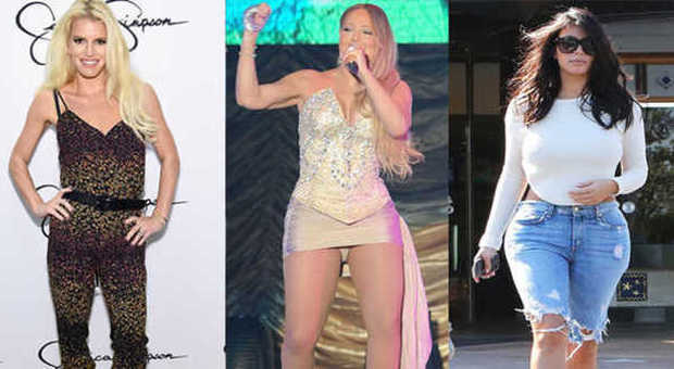 Jessica Simpson, Mariah Carey e Kim Kardashian e i loro look poco glam