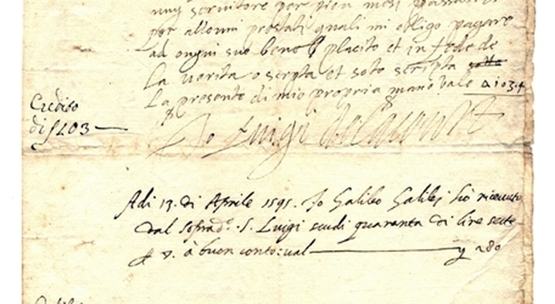 La lettera firmata da Galileo Galilei in vendita all'asta