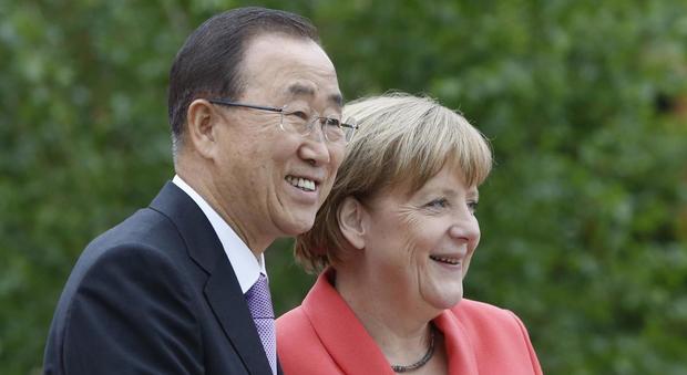 Ban Ki-Moon e Angela Merkel