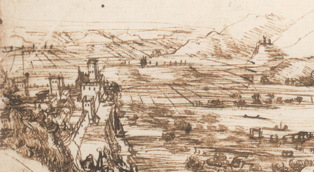 Dal 15 aprile esposto a Vinci il “Paesaggio” di Leonardo, disegno del borgo natio