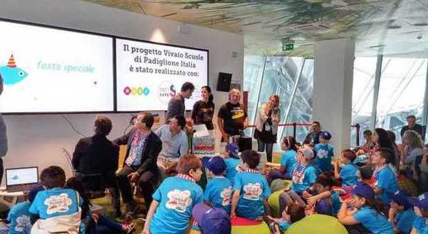 Studenti di P.S. Giorgio e Massignano all'Expo per presentare Pappa Fish