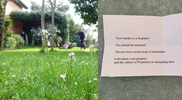 Torna dopo una vacanza di sei settimane e trova un biglietto “minatorio” nel giardino: è del vicino
