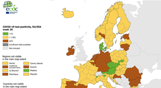 Marche, Sardegna e Toscana tornano gialle nelle mappe Ecdc