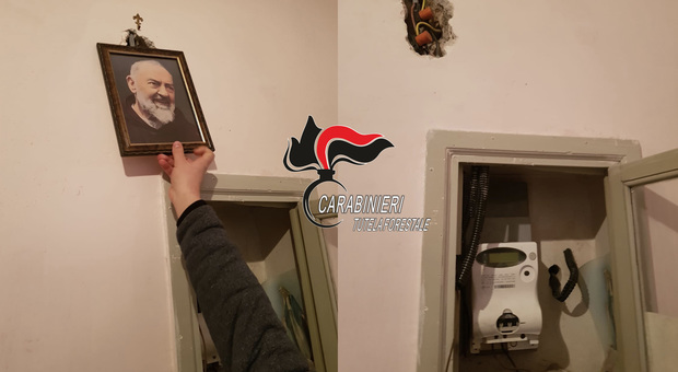 Allaccio abusivo all'energia elettrica nascosto dietro il quadro di Padre Pio: arrestato nel napoletano