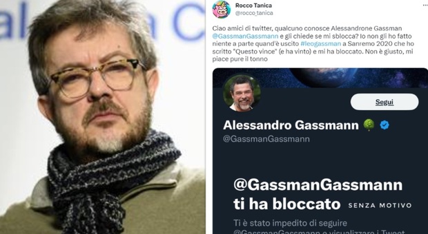 Rocco Tanica, Alessandro Gassman lo blocca su Twitter: «Non è giusto, mi piace pure il tonno»