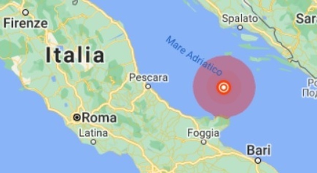 Oltre 65 eventi sismici da ieri: l'epicentro nell'Adriatico, il terremoto si è sentito anche in Puglia