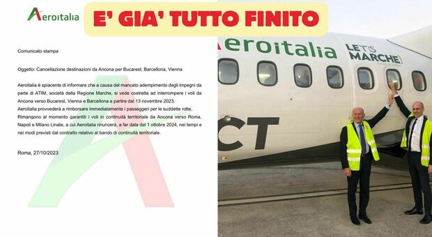 Terremoto in aeroporto: Aeroitalia cancella i voli per Bucarest, Vienna e Barcellona. Stop anche a Roma, Napoli e Milano (dal 2024)