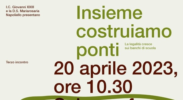 La locandina dell'iniziativa che si terrà a Cava de' Tirreni il 20 aprile