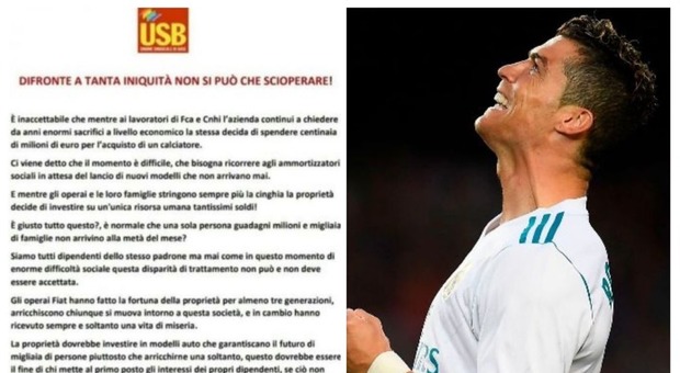 Ronaldo alla Juve, gli operai Fca scioperano: «A lui i milioni, a noi i calci nei cog...»